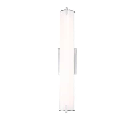 Westinghouse Fixture Wall LED Dimmable 25W Clear Temp Slct Brshd Nkl Crvd White Frosted Shade 6112100